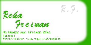 reka freiman business card